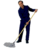 janitor mopping